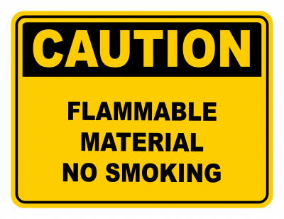 Flammable Material No Smoking Warning Caution Safety Sign