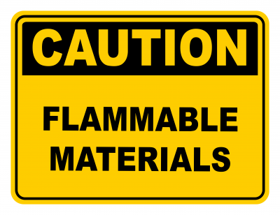 Flammable Materials Warning Caution Safety Sign