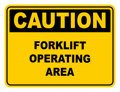 Forklift Operating Area Warning Caution Safety Sign
