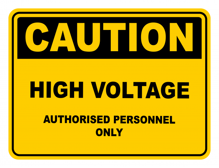 High Voltage Authorised Personnel Only Warning Caution Safety Sign
