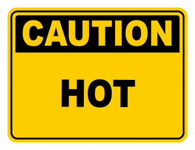 Hot Warning Caution Safety Sign