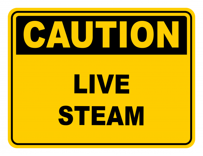 Live Steam Warning Caution Safety Sign