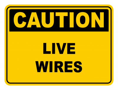 Live Wires Warning Caution Safety Sign