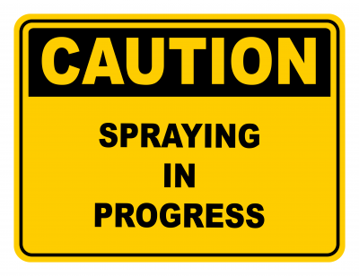 Spraying In Progress Warning Caution Safety Sign