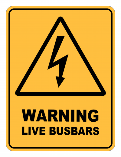 Warning Live Busbars Caution Safety Sign