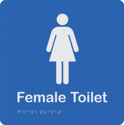 blue-and-white-plastic-female-toilet-sign
